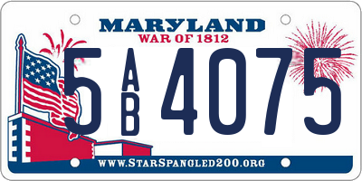 MD license plate 5AB4075