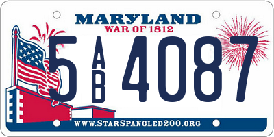MD license plate 5AB4087