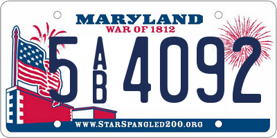 MD license plate 5AB4092