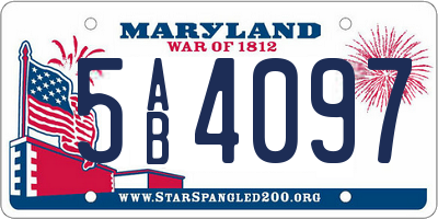 MD license plate 5AB4097