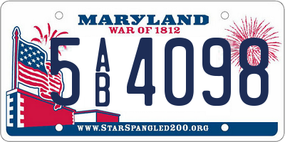 MD license plate 5AB4098