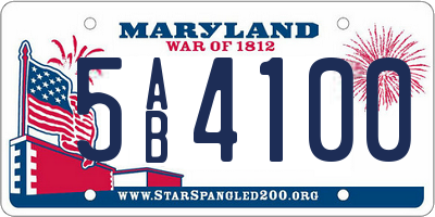 MD license plate 5AB4100