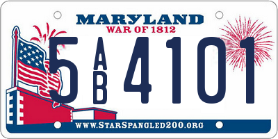 MD license plate 5AB4101