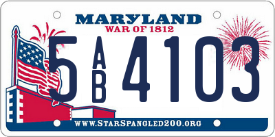 MD license plate 5AB4103