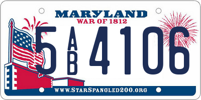MD license plate 5AB4106