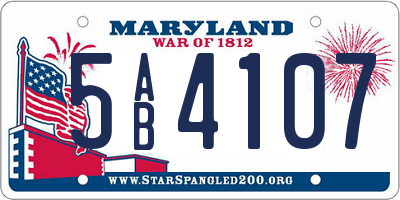 MD license plate 5AB4107