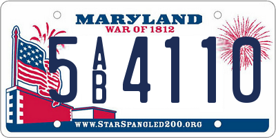 MD license plate 5AB4110