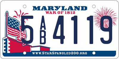 MD license plate 5AB4119