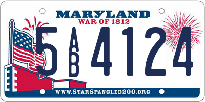 MD license plate 5AB4124