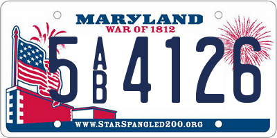 MD license plate 5AB4126