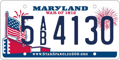 MD license plate 5AB4130