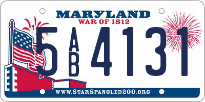 MD license plate 5AB4131