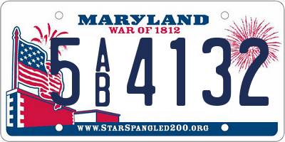 MD license plate 5AB4132