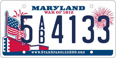 MD license plate 5AB4133