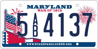 MD license plate 5AB4137