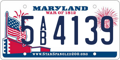 MD license plate 5AB4139