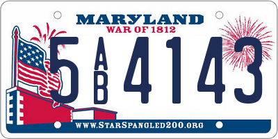 MD license plate 5AB4143