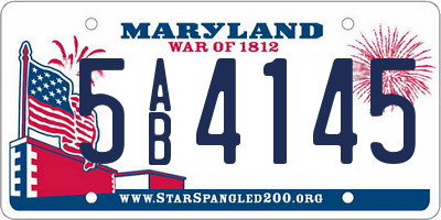 MD license plate 5AB4145