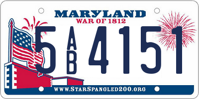 MD license plate 5AB4151