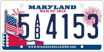 MD license plate 5AB4153