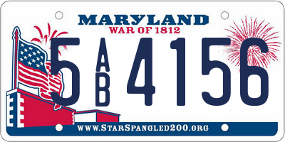 MD license plate 5AB4156