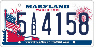 MD license plate 5AB4158