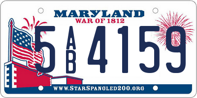 MD license plate 5AB4159