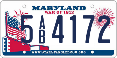 MD license plate 5AB4172