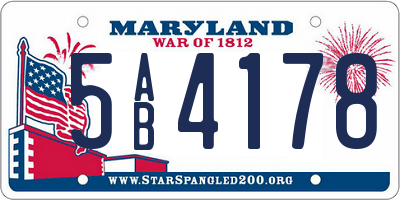 MD license plate 5AB4178
