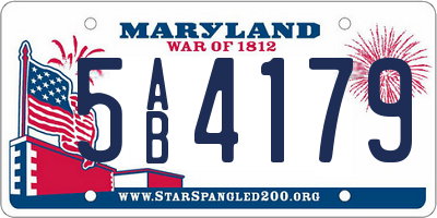 MD license plate 5AB4179