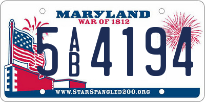 MD license plate 5AB4194