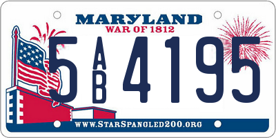 MD license plate 5AB4195