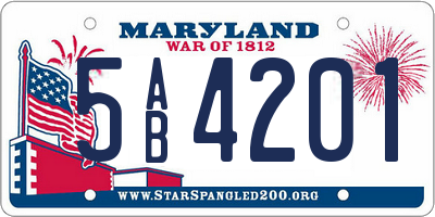 MD license plate 5AB4201