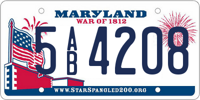MD license plate 5AB4208