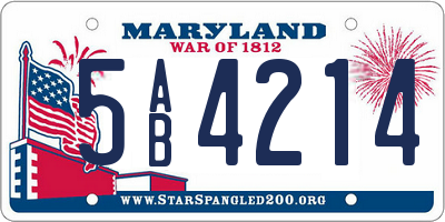 MD license plate 5AB4214