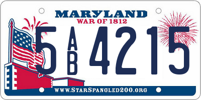 MD license plate 5AB4215