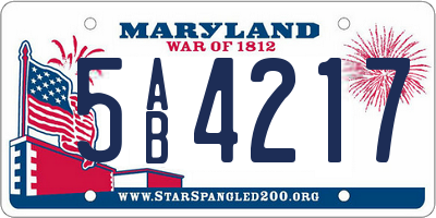 MD license plate 5AB4217