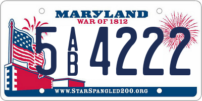 MD license plate 5AB4222