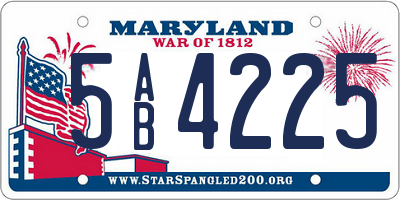 MD license plate 5AB4225