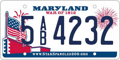 MD license plate 5AB4232