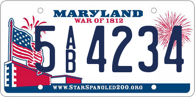 MD license plate 5AB4234