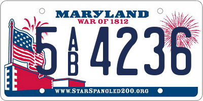 MD license plate 5AB4236