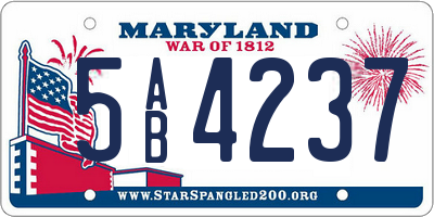 MD license plate 5AB4237