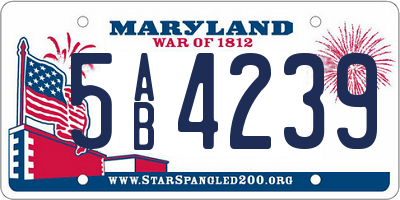 MD license plate 5AB4239