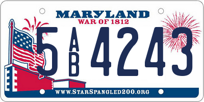 MD license plate 5AB4243