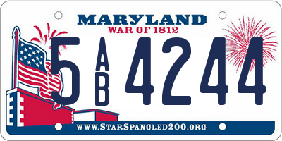 MD license plate 5AB4244