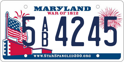 MD license plate 5AB4245