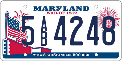 MD license plate 5AB4248