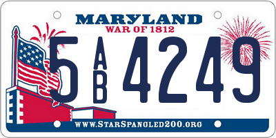 MD license plate 5AB4249