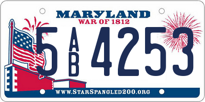 MD license plate 5AB4253
